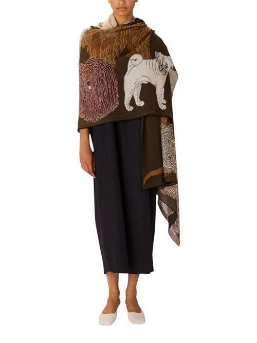 sciarpa donna 100x190 fantasia toutou militare Inoui Editions | SCARF100-TOUTOUGRIS